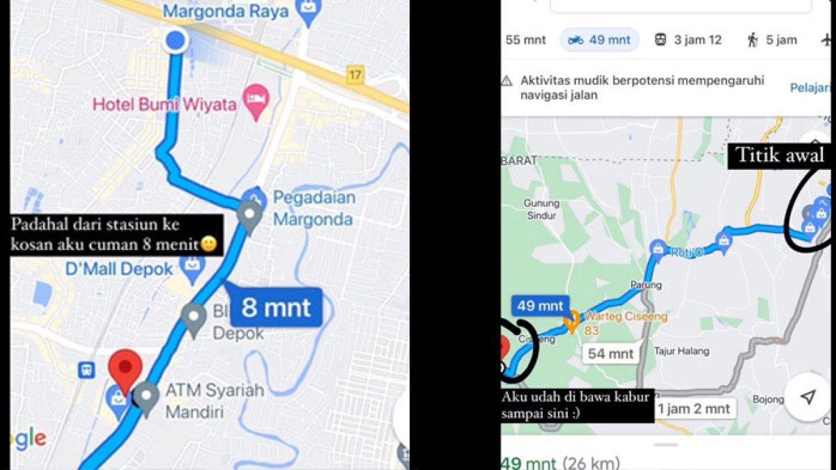 Peta orderan cewek yang diculik Maxim