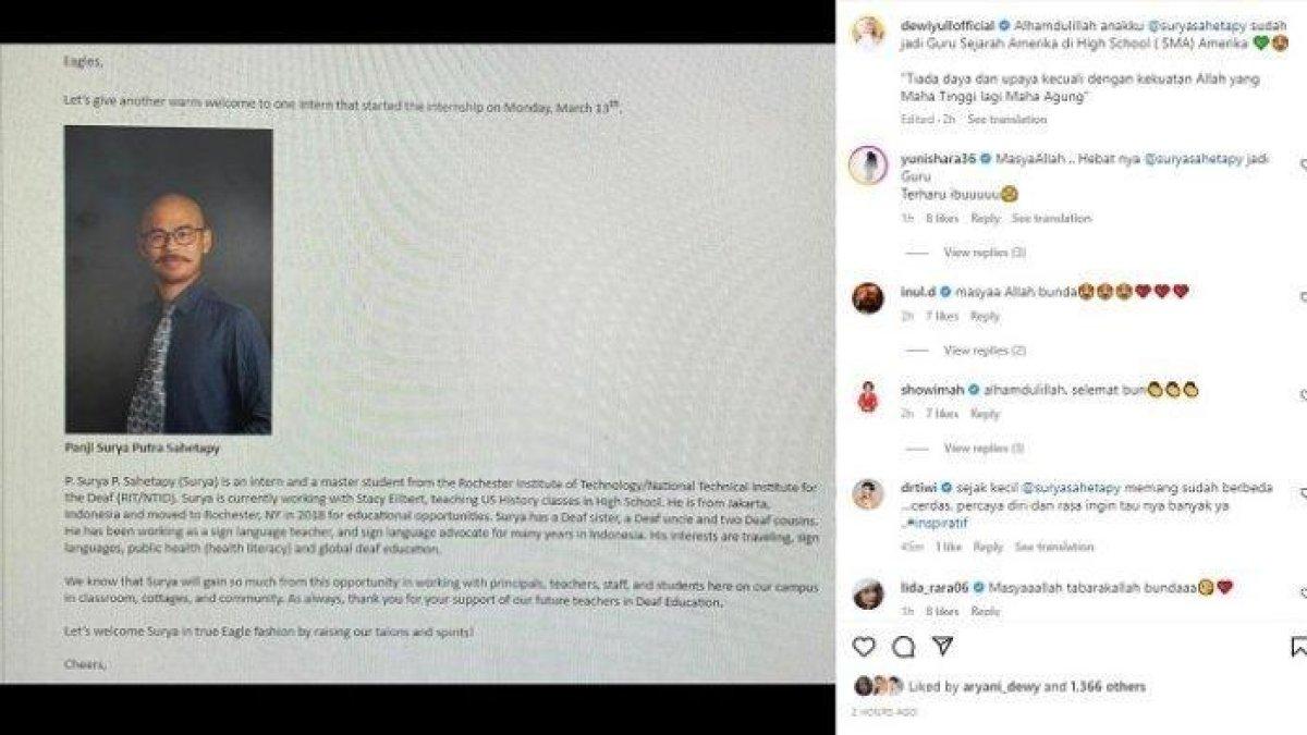 Postingan Dewi Yull, bangga dan bersyukur anaknya