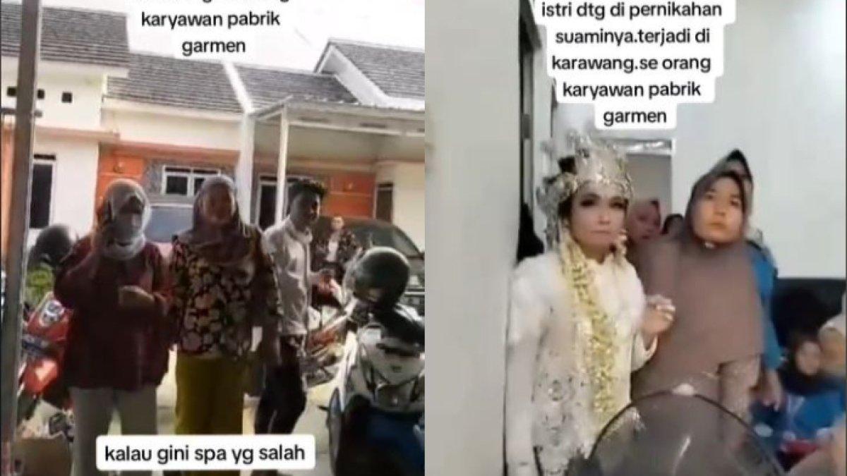 Saat mencoba masuk, tiba-tiba suaminya keluar dari dalam rumah tersebu