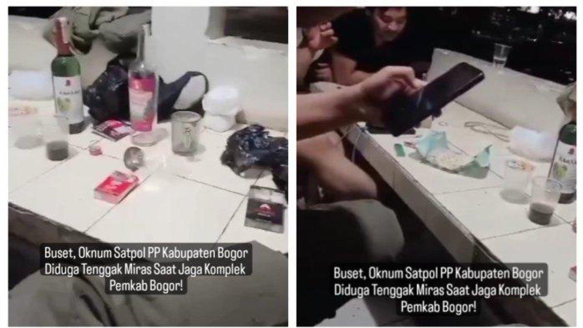 Sejumlah oknum Satpol PP viral lantaran pesta miras di lingkungan Pemkab Bogor.