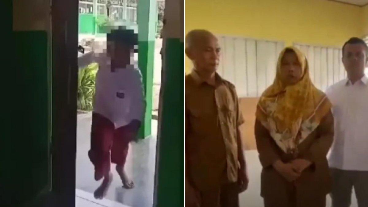 Viral video siswa SD Kabupaten Lima Puluh Kota menantang guru dengan mengumpat dan menendang pintu kelas. para guru kemudian membuat video permintaan maaf.
