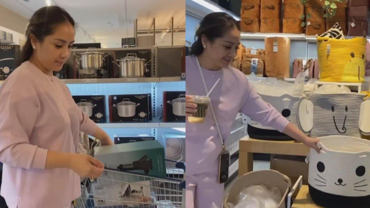 Nagita Slavina membeli jam dinding, bunga, panci, selimut dan masih banyak lagi 
