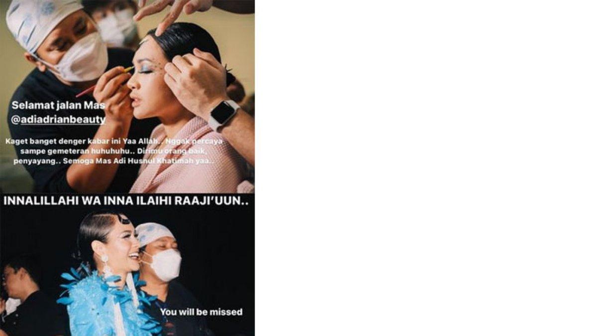 Ucapan duka Andien untuk meninggalnya MUA Adi Adrian.