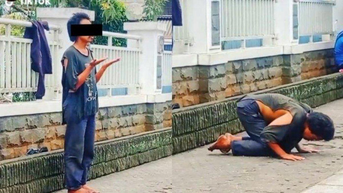 Video viral ODGJ salat di pinggir jalan.