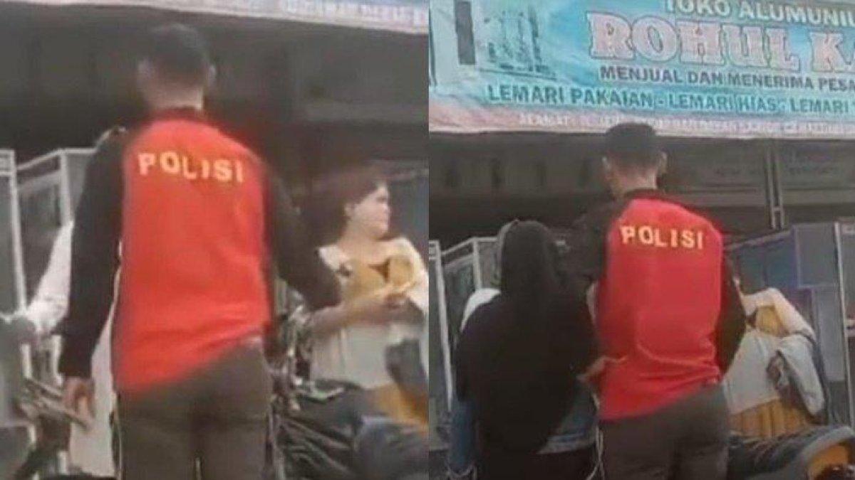 Viral di medsos video Bripka A anggota polisi di Riau memaki seorang wanita.