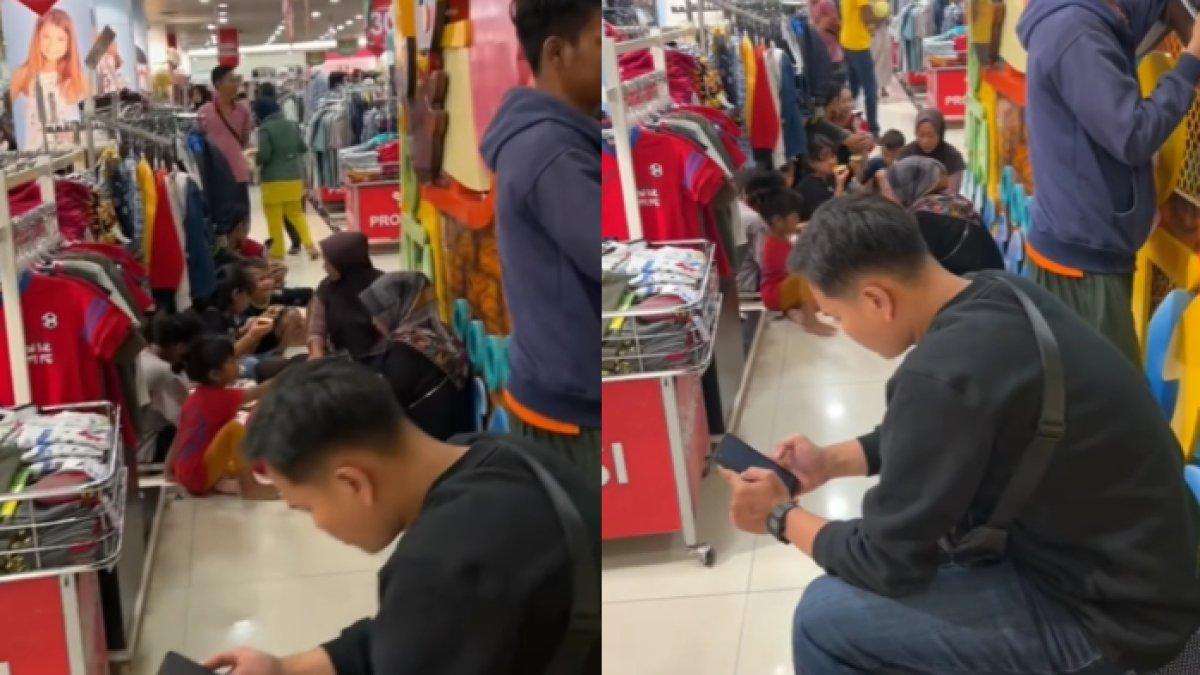 Viral momen piknik di mall