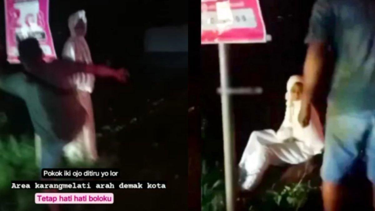 VIRAL pocong jadi-jadian dihajar warga.