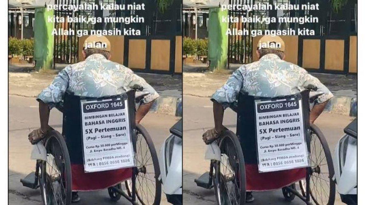 INSPIRATIF Tutor Bahasa Inggris Keliling Pakai Kursi Roda di Jombang