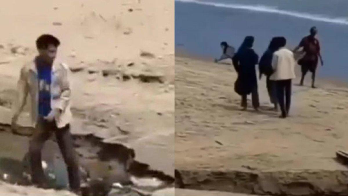 VIRAL video pungli di pantai Carita, wisatawan lewati jembatan kecil dipalak Rp 5 ribu, diklaim milik pribadi.