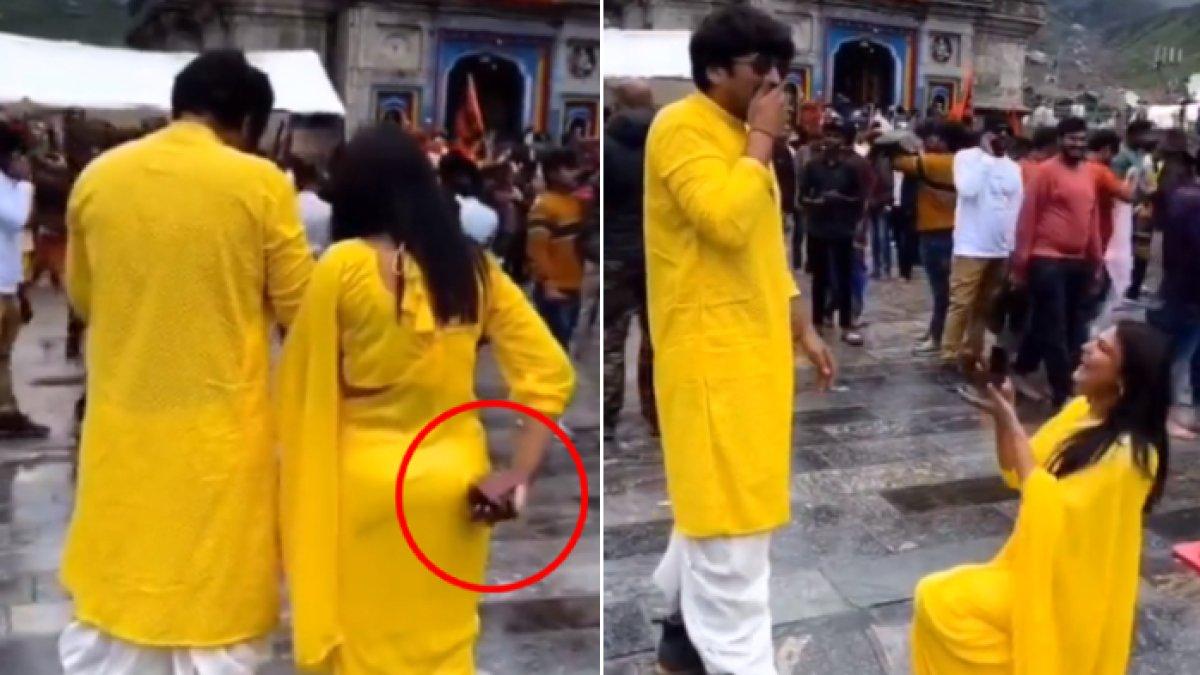 Wanita di India melamar pacarnya di kuil suci hingga mendapat hujatan.