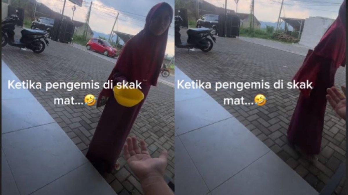 Wanita tersebut tampak masih sehat untuk meminta-minta