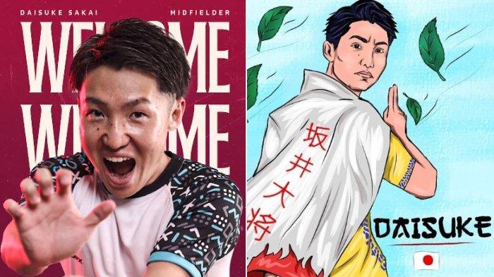 Kolase potret Daisuke Sakai, pemain asing baru yang perdana diumumkan PSM Makassar untuk Liga 1 2024/2025.