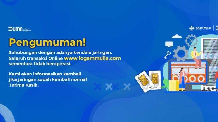 HARGA EMAS ANTAM - Website resmi Butik Emas Logam Mulia Antam tak dapat diakses hari ini, Senin (7/4/2025). Menurut pantauan terakhir Tribun-sulbar.com, Minggu (6/4/2025), harga emas Antam ada di kisaran Rp 1.781.000 per gram.