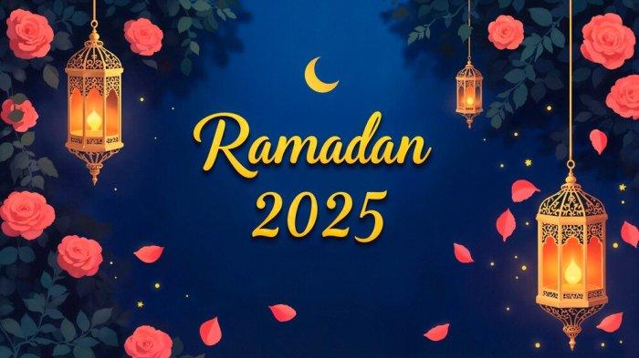 RAMADAN 2025 - Gambar hasil olahan Ai menunjukkan ilustrasi Ramadan 2025, diunggah Jumat (28/2/2025).
