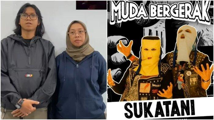 VIRAL BAND SUKATANI - (Kiri) Tangkap layar video personil Band Sukatani meminta maaf terkait lagu Bayar Bayar Bayar Polisi, pada Kamis (20/2/2025). (Kanan) Personil Band Sukatani Muhammad Syifa Al Lufti dengan nama panggung Alectroguy selaku gitaris, dan Novi Citra Indriyati nama panggung Twister Angel selaku vokalis.