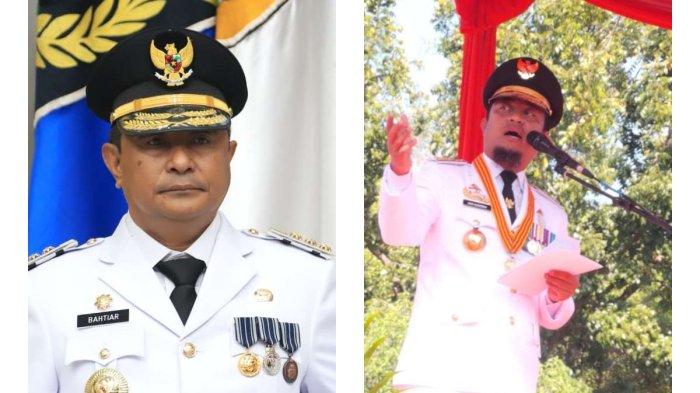 Kolase Foto Pj Gubernur Sulsel saat ini Bahtiar Baharuddin bersama Gubernur Sulsel sebelumnya, Andi Sudirman Sulaiman