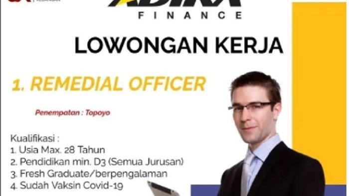 Lowongan Kerja Adira Finance Mamuju Butuh Remedial Office Penempatan