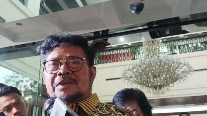 Menteri Pertanian (Mentan) Syahrul Yasin Limpo di Gedung Kemensetneg, Jakarta, Senin (5/10/2023). Sebelumnya Syahrul Yasin Limpo dari Polda Metro Jaya setelah diperiksa terkait aduan dugaan pemerasan yang diduga dilakukan oleh pimpinan KPK. (Kompas.com/ Dian Erika)
