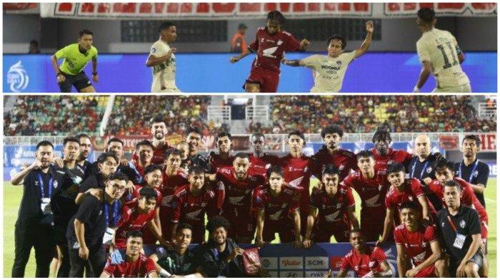 PERINGKAT KEENAM – Pemain, pelatih dan official PSM Makassar berfoto bersama jelang melawan Persita Tangerang pada pekan 34 Liga 1 2024/2025 di Stadion BJ Habibie, Parepare, Sulsel, Jumat (23/5/2025) malam. PSM Makassar tutum musim Liga 1 2024/2025 di peringkat enam.