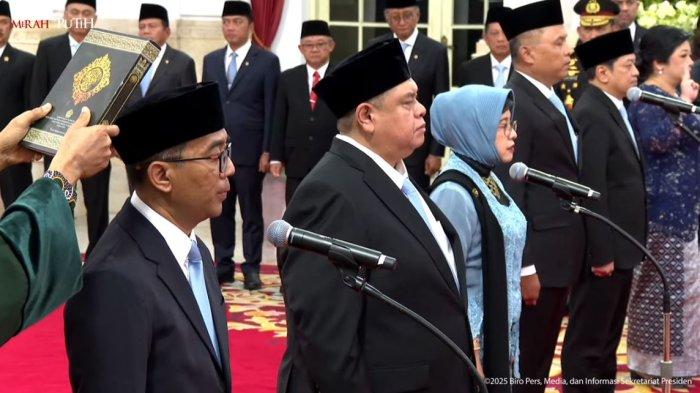 RESHUFFLE KABINET - Pelantikan sejumlah menteri, kepala lembaga beserta wakil kepala lembaga di Istana Negara, Jakarta, Rabu (19/2/2025).