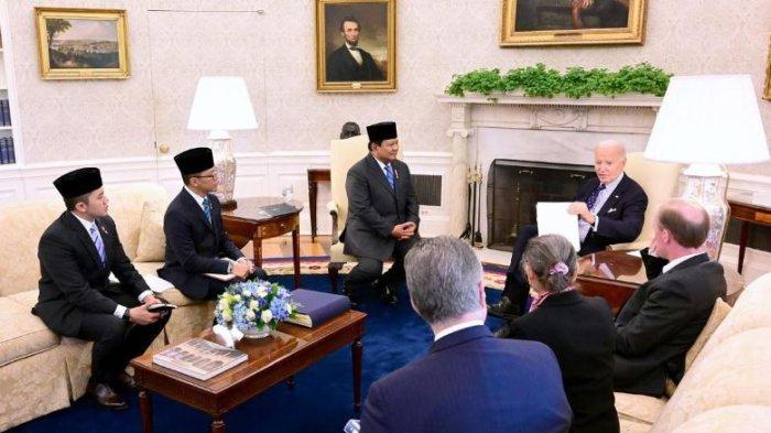 Presiden RI Prabowo Subianto melakukan pertemuan bilateral dengan Presiden Amerika Serikat, Joe Biden, di Gedung Putih, Washington DC, pada Selasa, (12/11/2024).