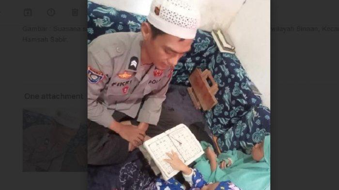 Briptu Fikri, polisi nyambi guru ngaji selama 4 tahun.
