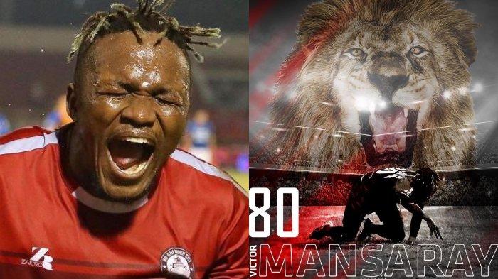 Kolase potret Victor Mansaray, striker anyar PSM Makassar yang sebelumnya merumput di liga papan atas Vietnam (V-League).