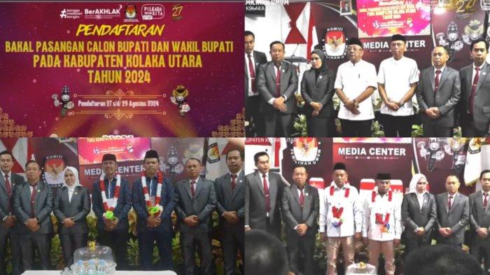 Tiga pasangan Calon Bupati Kolaka Utara dan Calon Wakil Bupati atau Cawabup Kolut pada Pilkada 2024, Sulawesi Tenggara (Sultra). Paslon tersebut yakni Sumarling Majja dan Timber (Marlin-Timber), Nur Rahman Umar dan Jumarding (NR Juara), Anton dan Abbas (Anton-Abbas).