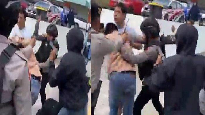 Aksi pemukulan polisi terhadap mahasiswa disebut-sebut berawal dari mahasiswa ngotot melakukan aksi di RS Hermina Kendari Sulawesi Tenggara (Sultra), Senin (18/9/2023).