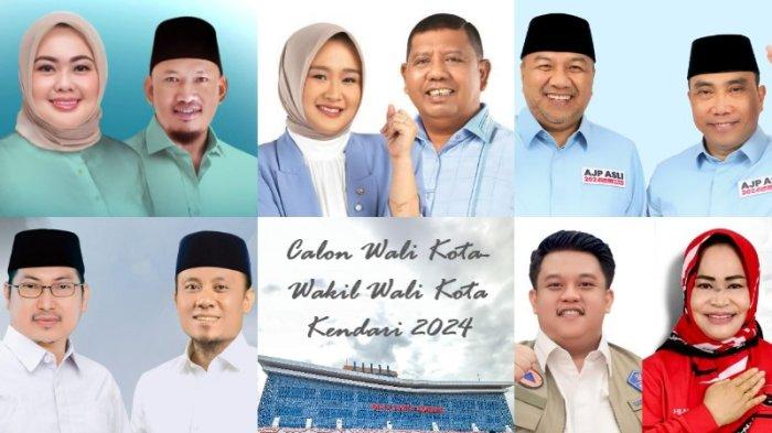 Simak 5 bakal calon Wali Kota Kendari, wakil, partai pendukung, di Pemilihan Kepala Daerah atau Pilkada Kendari 2024, Sulawesi Tenggara (Sultra). Paslon jelang Pilwali Kendari 2024 tersebut yakni Siska Karina Imran dan Sudirman, Sitya Giona Nur Alam dan Subhan, Aksan Jaya Putra dan Andi Sulolipu (AJP Asli), serta Abdul Rasak dan Afdhal, dan Yudhianto Mahardika dan Nirna Lachmuddin.