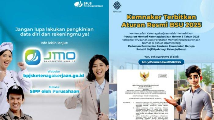 BSU BPJS KETENAGAKERJAAN - Simak jadwal pencairan Bantuan Subsidi Upah atau BSU BPJS Ketenagakerjaan yang dijadwalkan cair pada Juni 2025 ini. Simak pula perubahan aturan BSU 2025 termasuk syarat penerima, jumlah atau besaran bantuan, hingga cara cek nama penerimanya.