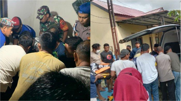 Jenazah Kabag Ren Polres Wakatobi AKP Syahruddin tiba di rumah duka di Kelurahan Laulua, Kecamatan Kaledupa pada pukul 18.00 WITA, Selasa (9/4/2024).