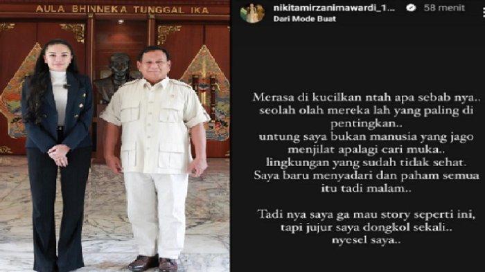 Nikita Mirzani kembali viral di media sosial gegara unggahannya. Ia sempat menuliskan status melalui Insta Story usai momen debat Capres 2024. Bahkan Nikita Mirzani juga sempat unfollow Capres nomor urut 2 Prabowo. Desas-desus, Nikita Mirzani menyesal mendukung Prabowo pun ramai diperbincangan.