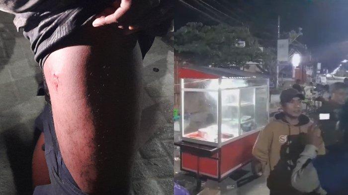 Pelaku penyerangan warung Bakso Setan di Bundaran Tank Anduonohu, Kecamatan Poasia, tikam 1 mahasiswa Kendari, Sulawesi Tenggara (Sultra). Korban penikaman saat gerombongan pemuda menyerang warung bakso tersebut pada Sabtu (16/09/2023) dinihari adalah MSF.