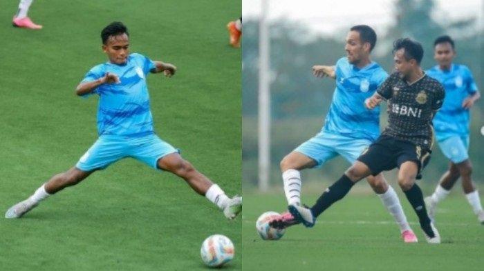 Pemain PSIS Semarang Ridho Syuhada dan Lucas Barreto.