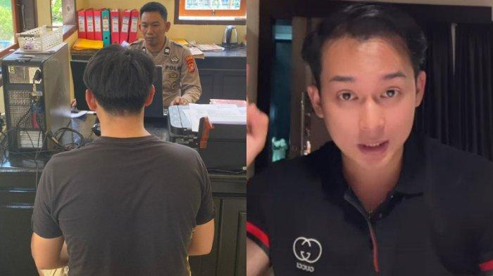 Profil Steven Stenly sosok selebgram, TikToker, YouTuber asal Kota Kendari, Provinsi Sulawesi Tenggara (kanan). Steven dilaporkan ke Polsek Kemaraya oleh Yudi Fernandy (kiri membelakang) atas dugaan kasus pengrusakan handphone (HP).