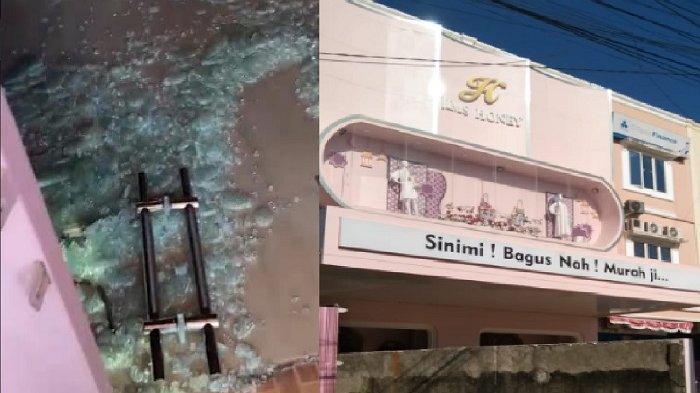 KOLASE- Store Jims Honey Sultra di Jalan Supu Yusuf Kendari, Sulawesi Tenggara yang dibobol maling mengalami kerugian hingga mencapai kisaran Rp 33 juta. Sebelumnya, toko tas milik selebgram Yunita Triana itu mengalami aksi pembobolan oleh tiga orang pria asing, Sabtu (15/6/2024) dini hari.