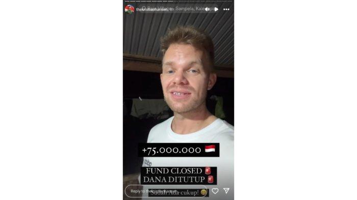 Saat ini, Senin (6/5/2024) bule YouTuber Kristian Hansen sudah mengumpulkan lebih dari Rp 75 juta dan ia telah menutup galang donasi perbaikan jembatan dan bangun masjid di Desa Sampela Kaledupa Wakatobi Sulawesi Tenggara yang dikumpulkan selama dua hari. Ia berterimakasih kepada seluruh donatur yang turut serta dalam gerakan besar ini.