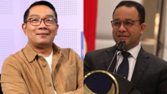 Bakal calon Gubernur DKI Jakarta Ridwan Kamil dan Anies Baswedan menguat jelang Pemilihan Gubernur atau Pilgub Jakarta 2024.