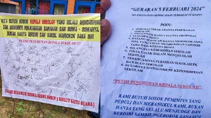 Berikut ini isi poin tuntutan dari para murid SMA/SMK yang ada di Sulawesi Tenggara (Sultra) dari foto yang diunggah akun Facebook Berita Kolaka Utara pada Senin (5/2/2024).