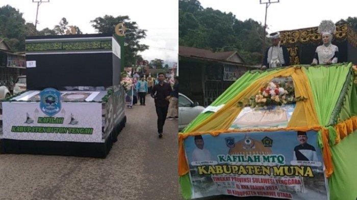 Inilah mobil hias kafilah peserta MTQ ke 30 tingkat Provinsi Sulawesi Tenggara (Sultra), perwakilan Kolaka Timur (Koltim), dan Muna.