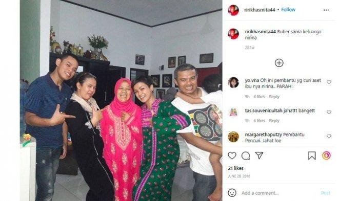 Foto keluarga Nirina Zubir yang diambil Riri Khasmita pada Juni 2016.