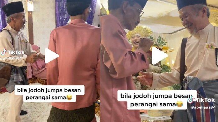 Video Viral Lucu Dua Kakek Girang Jadi Besan, Suap-suapan Hingga Joget