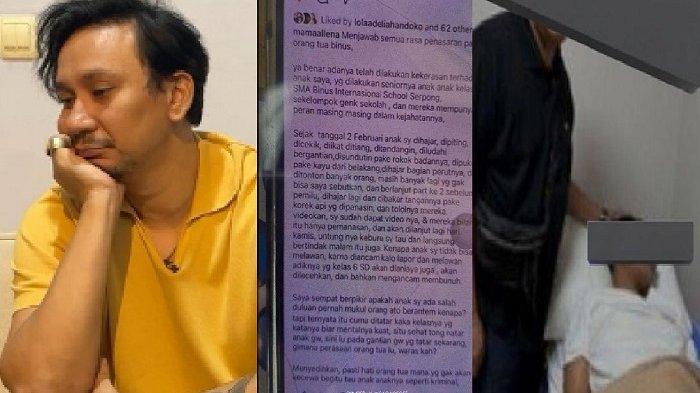 Berikut ini viral kasus bullying di Binus School Serpong. Kasus tersebut menyeret nama anak artis yakni Vincent Rompies. Orangtua korban bahkan mengklaim memiliki bukti video. Curhatan orangtua korban itupun begitu viral di media sosial.