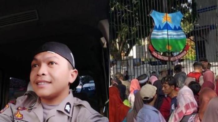 POLISI GUGUR - Bripka Cecep, anggota Bhabinkamtibmas Polsek di Polres Garut yang gugur saat mengamankan panggung hiburan rakyat pernikahan anak Gubernur Jawa Barat, Dedi Mulyadi, yaitu Maula Akbar Mulyadi Putra dengan Wakil Bupati Garut, Putri Karlina, yang berlangsung di Lapangan Oto Iskandar Dinata, Kecamatan Garut Kota, Jumat (18/7/2025).