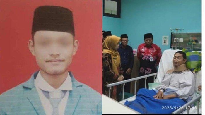 AR (kiri) dan guru yang dibacok (kanan) - AR ungkap penyesalan telah membacok gurunya saat di sekolah
