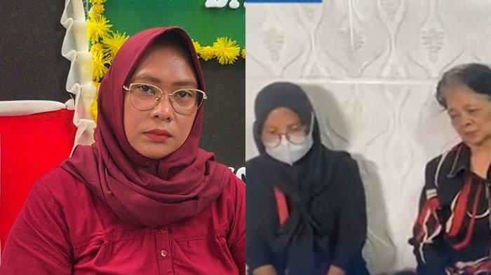 (kiri) Ade Andriani, istri Sandy Permana, (kana) Yulianti, istri Nanang Irawan 'Gimbal'(45) tersangka pembunuhan suaminya bersimpuh meminta maaf kepada ibunda Sandy. Ade menolak kedatangan Yulianti karena masih sakit hati dan ogah memaafkan.