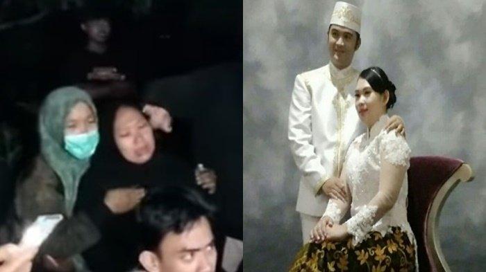 Ade Indriyani, istri Sandy Permana tak kuasa menahan tangisnya hingga pingsan saat proses pemakaman sang suami, yang tewas diduga dibunuh di Bekasi