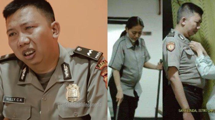 Aipda Rully menangis mengaku tetap ingin bekerja mengabdikan diri ke negara dan Polri demi menghidupi keluarga. sang istri rela jadi cleaning service