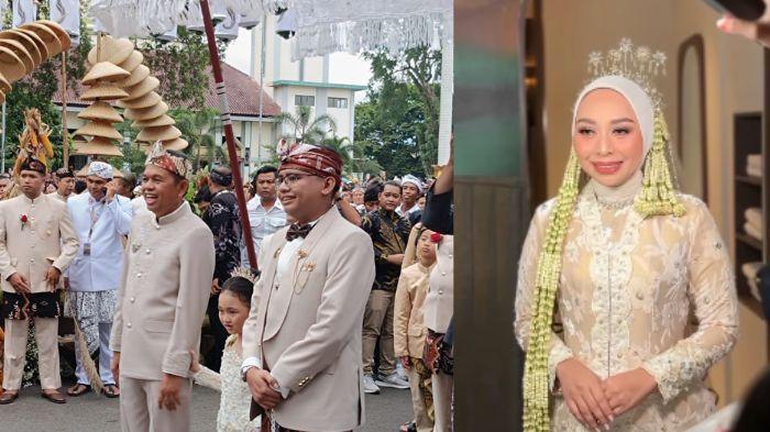 RESMI MENIKAH - (kiri) Anggota DPRD Jawa Barat Maula Akbar ditemani sang ayah, Gubernur Jawa Barat Dedi Mulyadi sebelum melaksanakan akad nikah pada Rabu (16/7/2025). Foto kanan: Wakil Bupati Garut Putri Karlina akad nikah.